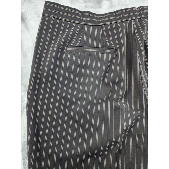 Vintage Liz Claiborne Kylie Pin Striped Pleated Trouser Pants Size 14P Black Tan - Picture 4 of 15